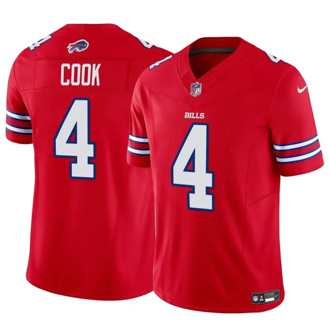 Men's Buffalo Bills #4 James Cook Red 2023 F.U.S.E. Vapor Untouchable Limited Football Stitched Jersey - Click Image to Close